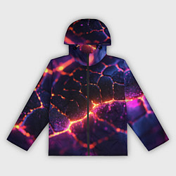 Ветровка с капюшоном женская Текстура вулкана, цвет: 3D-черный