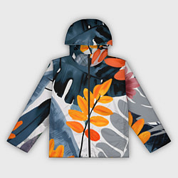 Ветровка с капюшоном женская Контрастные листья, цвет: 3D-черный