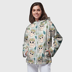 Ветровка с капюшоном женская Кошачий камуфляж каваи, цвет: 3D-белый — фото 2
