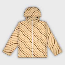 Ветровка с капюшоном женская Мягкие волны, цвет: 3D-белый