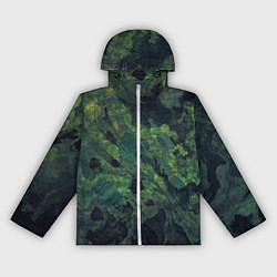 Ветровка с капюшоном женская Абстракция - green camouflage background, цвет: 3D-белый