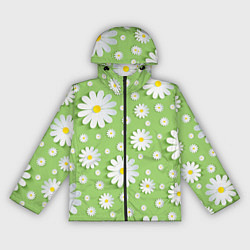 Ветровка с капюшоном женская Ромашки бумажные, цвет: 3D-черный