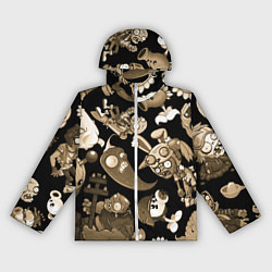 Ветровка с капюшоном женская Растения против зомби в бежевом цвете, цвет: 3D-белый