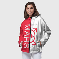 Ветровка с капюшоном женская 30 Seconds to Mars poster, цвет: 3D-черный — фото 2