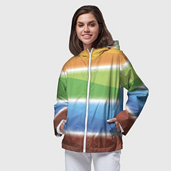 Ветровка с капюшоном женская Просвет, цвет: 3D-белый — фото 2