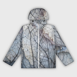 Ветровка с капюшоном женская Прожилки листьев, цвет: 3D-белый