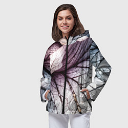 Ветровка с капюшоном женская Раскрытый цветок, цвет: 3D-черный — фото 2