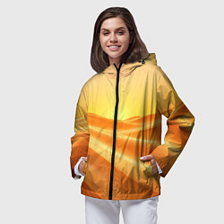 Ветровка с капюшоном женская Золотые пески, цвет: 3D-черный — фото 2