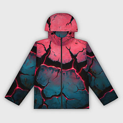Ветровка с капюшоном женская Объемные разломы текстура, цвет: 3D-черный