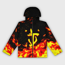 Ветровка с капюшоном женская Doom огненное лого, цвет: 3D-черный