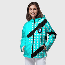 Ветровка с капюшоном женская BMW sport краски, цвет: 3D-черный — фото 2