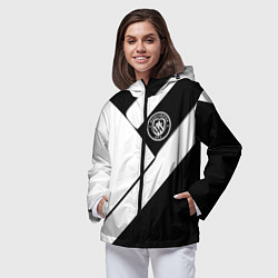 Ветровка с капюшоном женская Манчестер Юнайтед геометрия, цвет: 3D-черный — фото 2