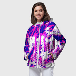 Ветровка с капюшоном женская Monster energy краски гранж, цвет: 3D-белый — фото 2