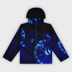 Ветровка с капюшоном женская Синяя подсветка колёс, цвет: 3D-черный