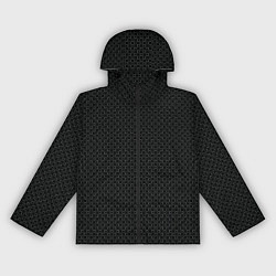 Ветровка с капюшоном женская Чёрный текстурированный мелкие квадраты, цвет: 3D-черный