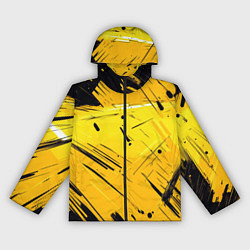 Ветровка с капюшоном женская Желтая краска на черном фоне, цвет: 3D-черный