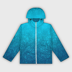 Ветровка с капюшоном женская Лазурный голубой текстурный градиент, цвет: 3D-белый