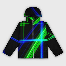 Ветровка с капюшоном женская Color blue black green, цвет: 3D-белый