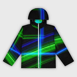 Ветровка с капюшоном женская Color blue black green, цвет: 3D-белый