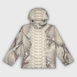 Ветровка с капюшоном женская Светлая кожа змеи, цвет: 3D-белый
