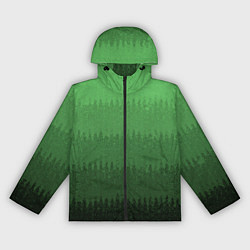Ветровка с капюшоном женская Зеленый градиент текстурные полосы, цвет: 3D-черный
