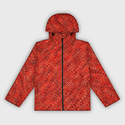 Женская ветровка Морковный красный текстурированный узоры