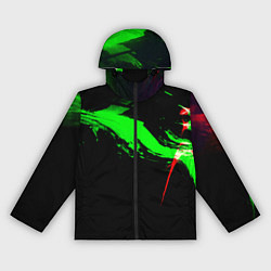 Женская ветровка Color black green red