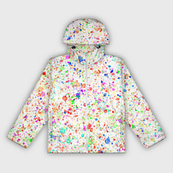 Ветровка с капюшоном женская Белый с разноцветными брызгами, цвет: 3D-белый