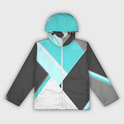 Ветровка с капюшоном женская Color black blue, цвет: 3D-белый