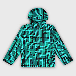 Ветровка с капюшоном женская Неоновый голубой объёмный эффект, цвет: 3D-черный