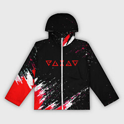 Ветровка с капюшоном женская Ведьмак текстура краски, цвет: 3D-белый