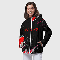 Ветровка с капюшоном женская Ведьмак текстура краски, цвет: 3D-белый — фото 2