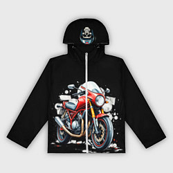 Ветровка с капюшоном женская Red Moto, цвет: 3D-белый