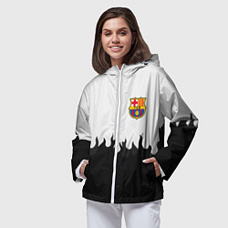 Ветровка с капюшоном женская Barcelona черный огонь, цвет: 3D-белый — фото 2