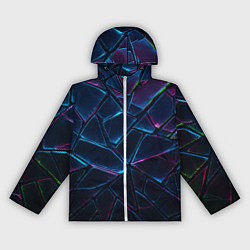 Ветровка с капюшоном женская Неоновые линии и фигуры, цвет: 3D-белый