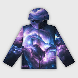 Ветровка с капюшоном женская Фиолетовая туманность, цвет: 3D-черный