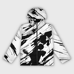 Ветровка с капюшоном женская Брызги и штрихи черной краски, цвет: 3D-черный
