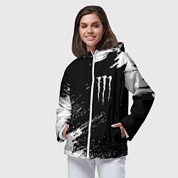 Ветровка с капюшоном женская Monster energy белые краски, цвет: 3D-белый — фото 2