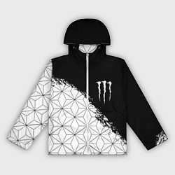 Ветровка с капюшоном женская Monster energy geometry splash, цвет: 3D-белый