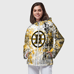 Ветровка с капюшоном женская Boston Bruins NHL white, цвет: 3D-белый — фото 2