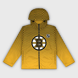 Ветровка с капюшоном женская Бостон Брюинз - паттерн треугольников, цвет: 3D-черный