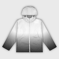 Ветровка с капюшоном женская Из белого в чёрный градиент с точками, цвет: 3D-белый
