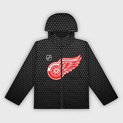Ветровка с капюшоном женская Детройт Ред Уингз - черные треугольники, цвет: 3D-черный