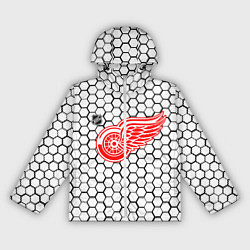 Ветровка с капюшоном женская Детройт Ред Уингз - белые соты, цвет: 3D-белый