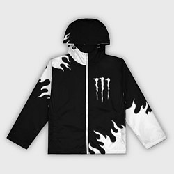 Ветровка с капюшоном женская Monster energy белый огонь, цвет: 3D-белый