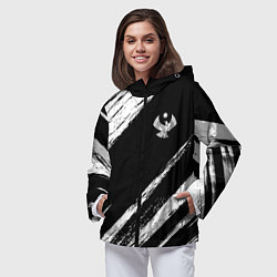 Ветровка с капюшоном женская Дагестан - брызги, цвет: 3D-черный — фото 2