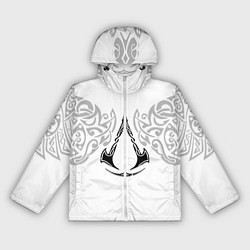 Ветровка с капюшоном женская Ассасин Крид - узор ворон, цвет: 3D-белый
