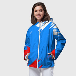 Ветровка с капюшоном женская Патриот Россия - флаг, цвет: 3D-белый — фото 2