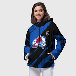 Ветровка с капюшоном женская Колорадо Эвеланш - синий и черный, цвет: 3D-черный — фото 2