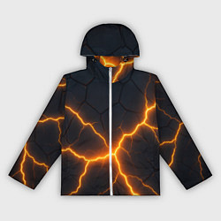 Ветровка с капюшоном женская Молнии и черные плиты, цвет: 3D-белый